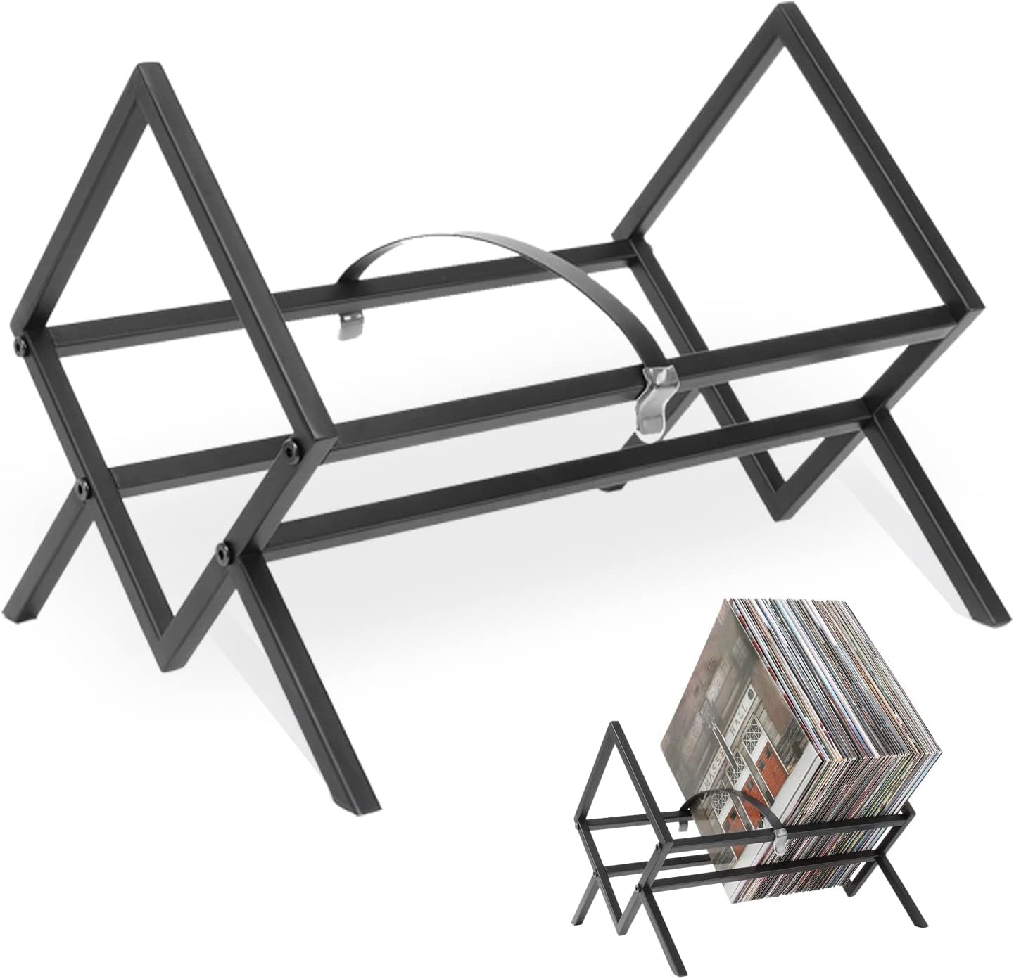 Hudson HiFi Wall Mount Vinyl Record Storage 25Album Display Holder Black Satin One Pack