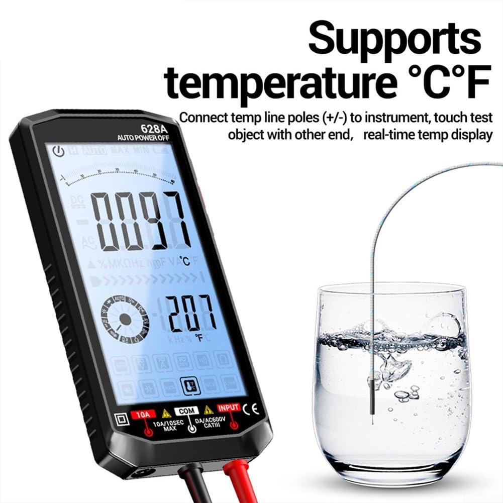 Wiederaufladbares Multimeter für usb-c Messgerät 1000V Wiederaufladbares(628A red)