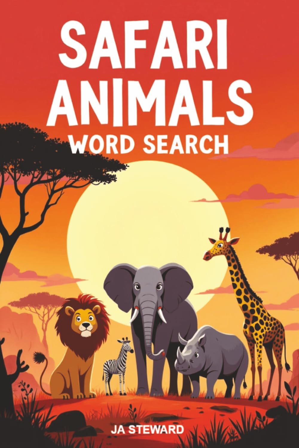 Safari Animals Word Search: 50 Fun Puzzles Featuring Lions, Elephants, Giraffes, and More — With 3 Levels of Difficulty for Relaxing Learning