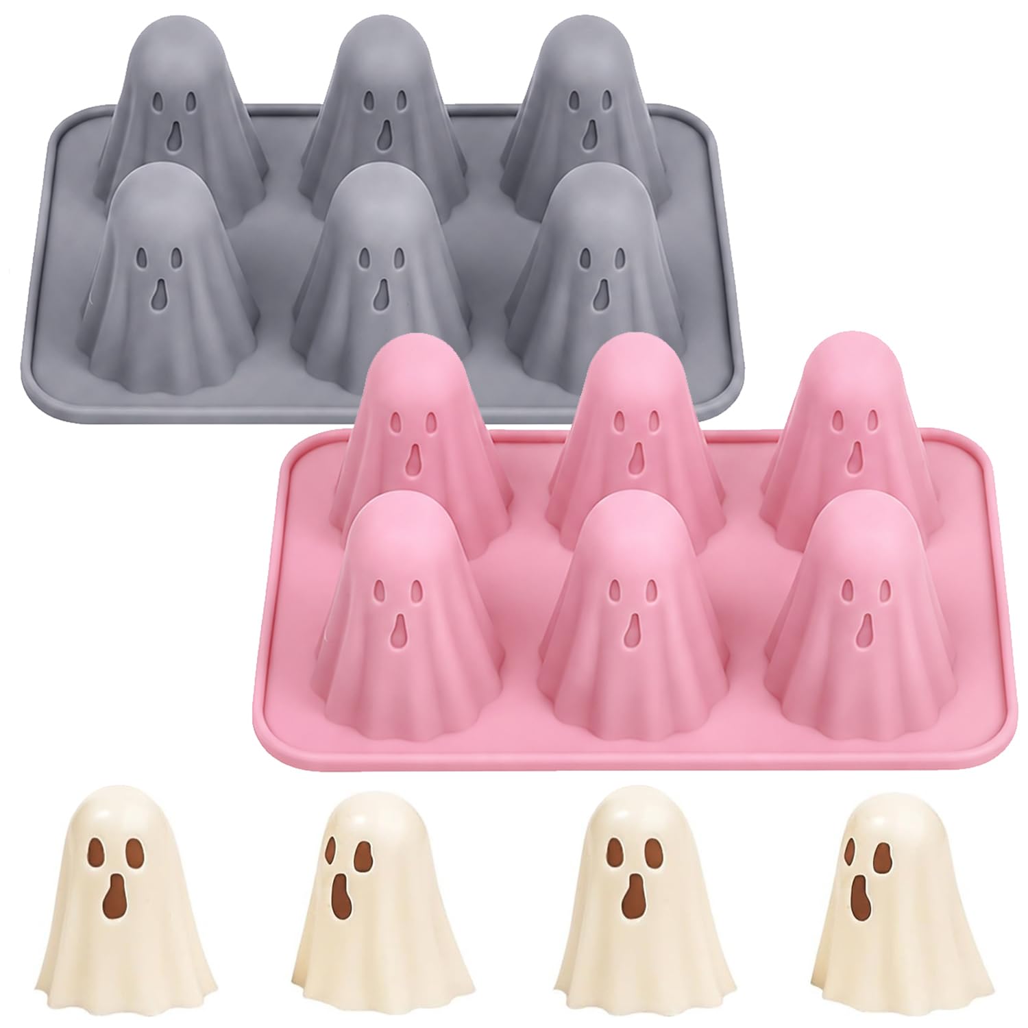 YXHZVON 2 Halloween Chocolate Ghost Moulds Halloween Silicone Molds