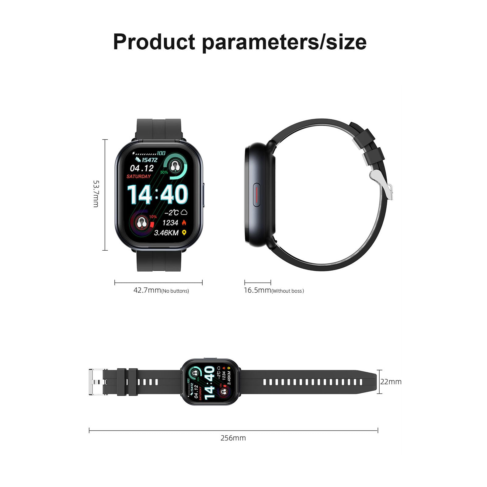Montre Intelligente avec écouteurs, écran Tactile Complet
