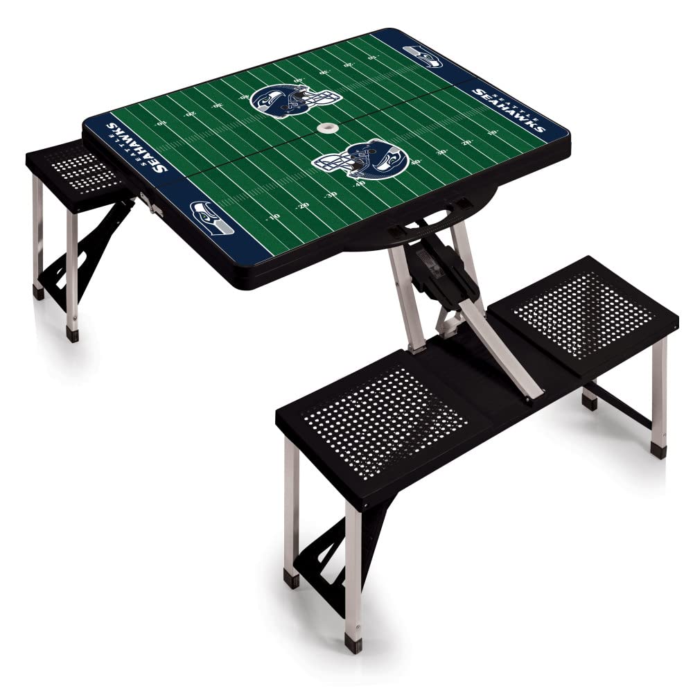 Picnic TIME NFL Football Field Folding Picnic Table, Camping Table, Outdoor Table with Umbrella Hole