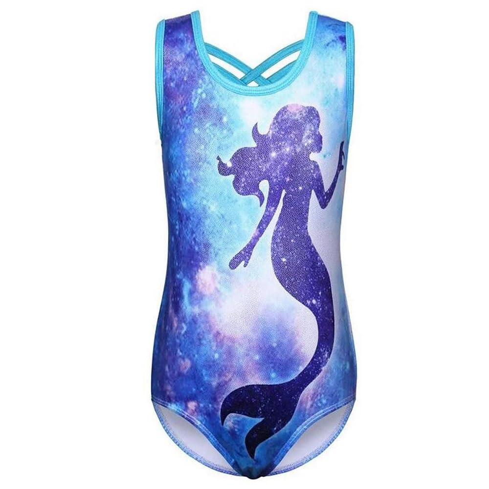 Medias De Gimnasia Medias for Niñas Spandex Alto Elástico Transpirable Brillante Sirena Sin Mangas Ballet Danza