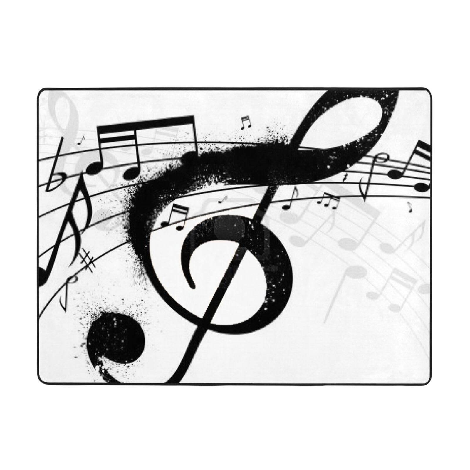 Tapis musique antidérapant en flanelle pour salon et chambre cosy
