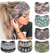 6 Bandeaux Cheveux Femme PROPOG - Large, Élastique, Style Boho - Pour Yoga, Sport, Déco Cheveux