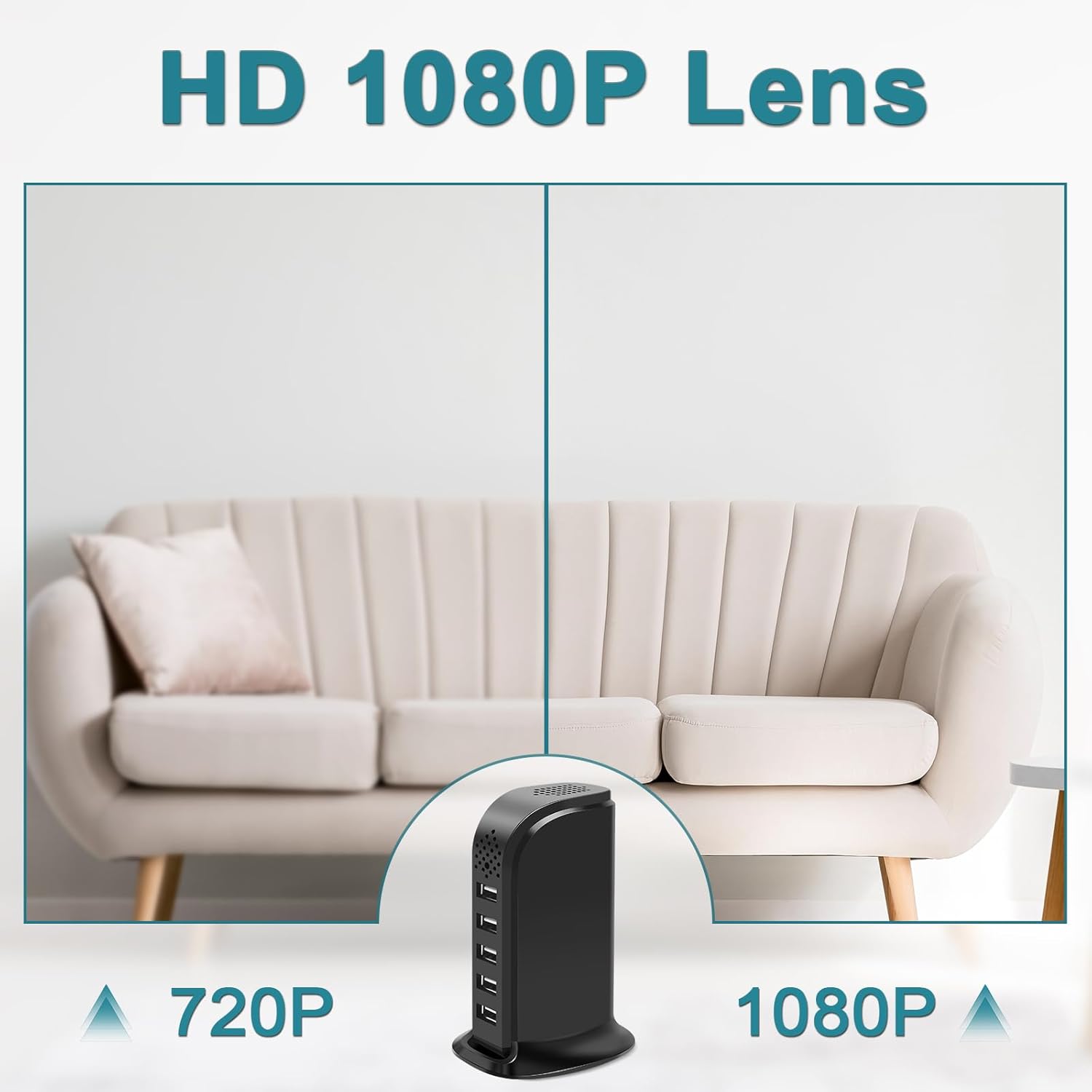DJDAI 1080P WiFi Nanny Cam Wireless USB Charger Camera with Motion Detection Small Security Cameras with Mobile Phone Viewing for Indoor, Home, Baby, Pets
