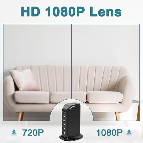 Miniatura 3 de DJDAI Cargador USB de cámara oculta WiFi, cámaras inalámbricas HD 1080P con vista de aplicación, detección de movimiento para seguridad interior,