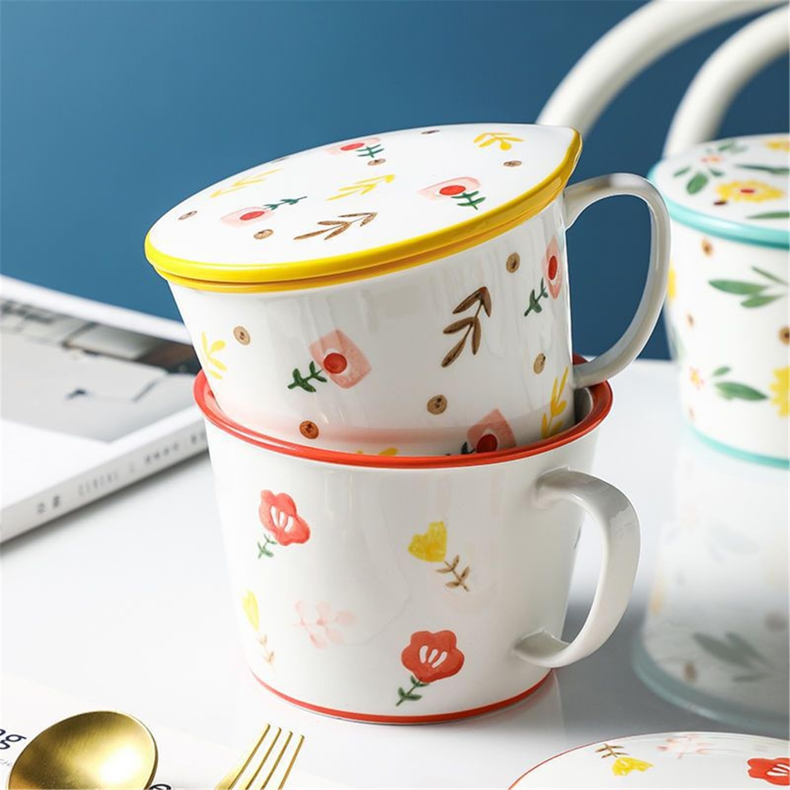 SAeWare Barattolo in ceramica per olio in ceramica, per spezie, casa, cucina, peperoncino, olio per cucina, colore giallo, 18 x 11 cm, giallo, 18 x 11 cm