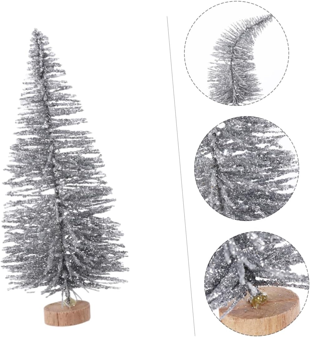 40pcs Christmas Tree Miniature Christmas Figurines Ornament Accessories Sisal Silk Dining Table
