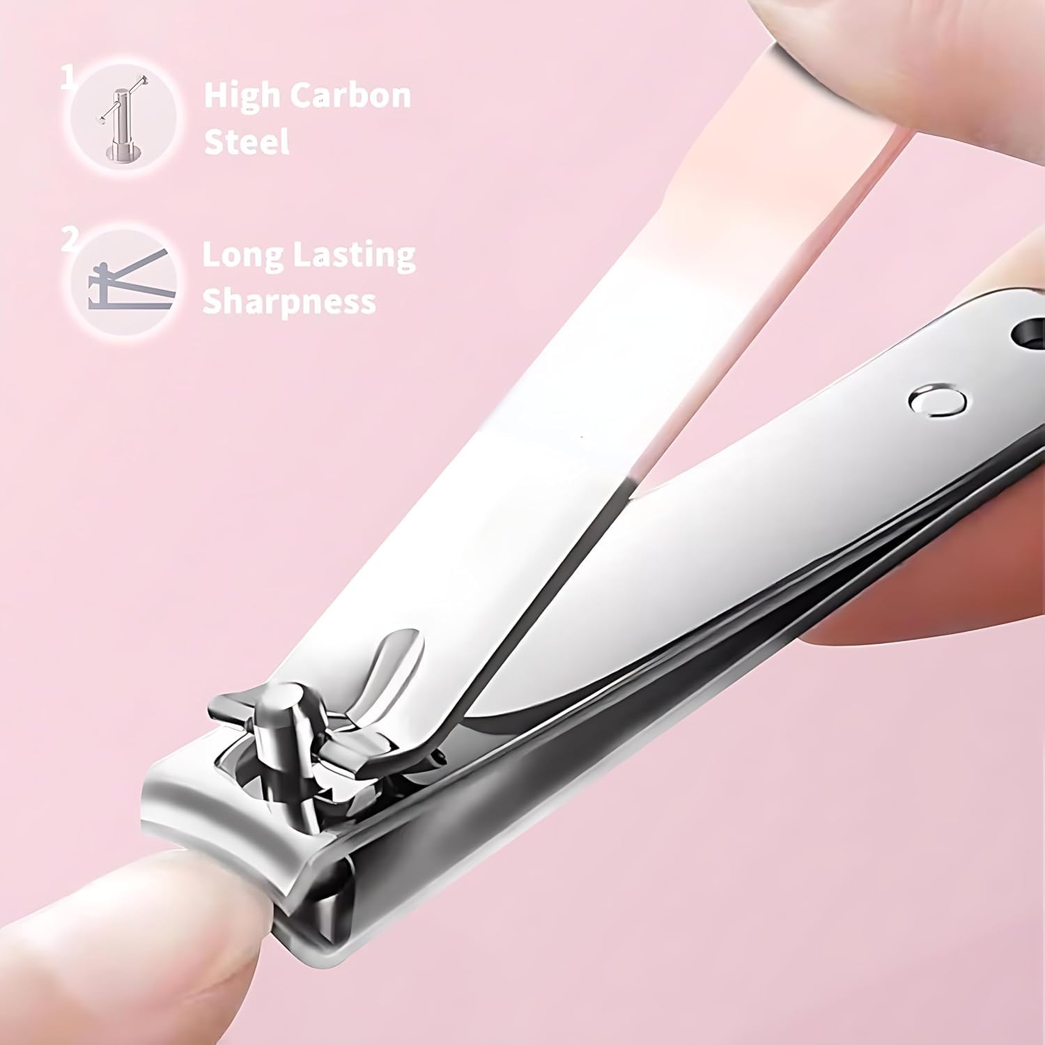 Netram Store Professional Manicure Multifunctional Nail Care Clippers Set Carbon Steel Portable Travel Mini Cutter Kit With Leather Bag For Men Women (10 Psc Pink) 3