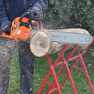 GT Garden Tronçonneuse Thermique 62 cm3, 3.5 CV, Guide 55 cm, 2 chaînes