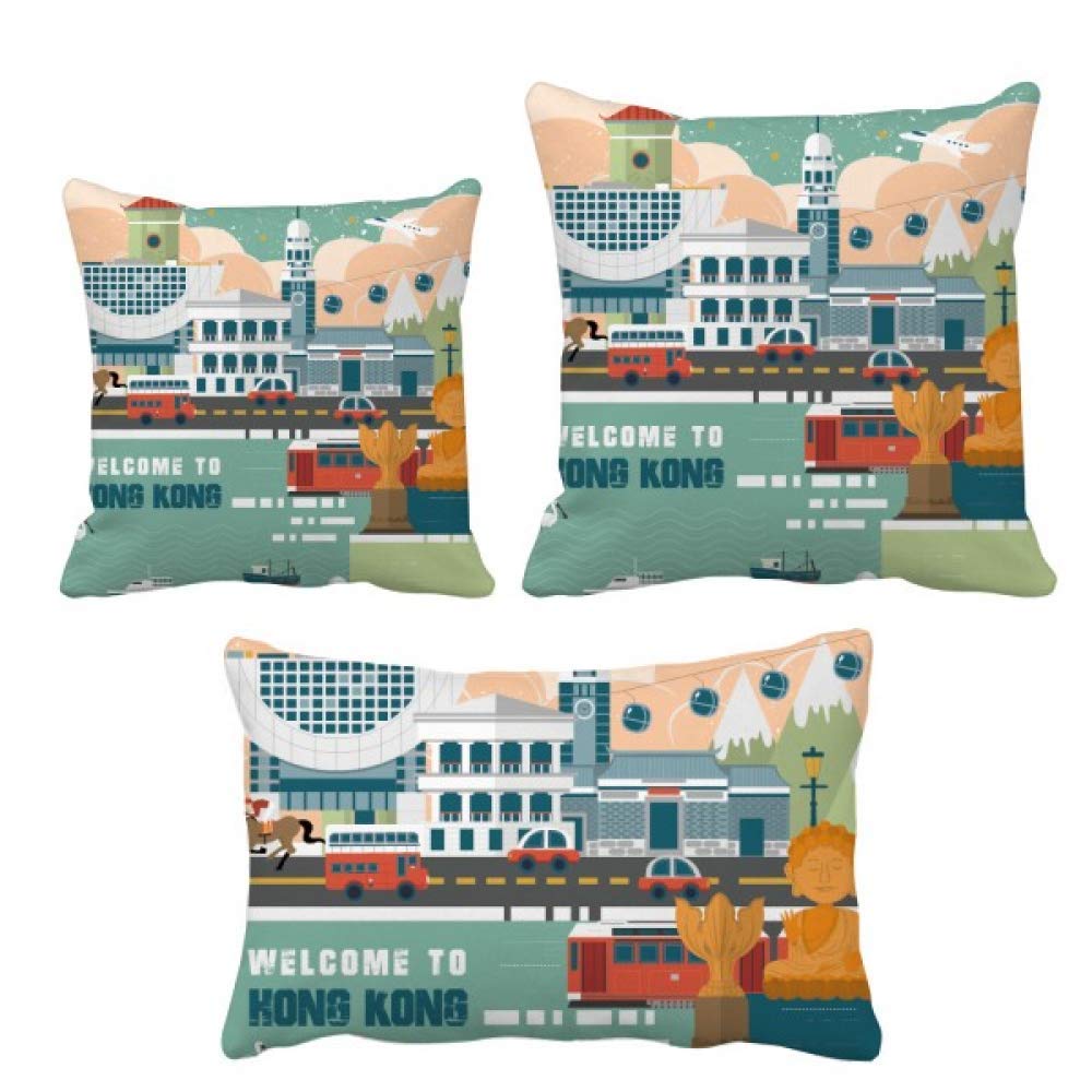 Coussin Hong Kong style asiatique pour decorer une chambre de voyageur