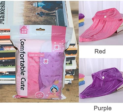Miniatura 2 de Toallas de secado de pelo  Toalla de microfibra de alta calidad para secado rápido, absorbentes y suaves  Ideal para mujeres y niños  Adecuado para