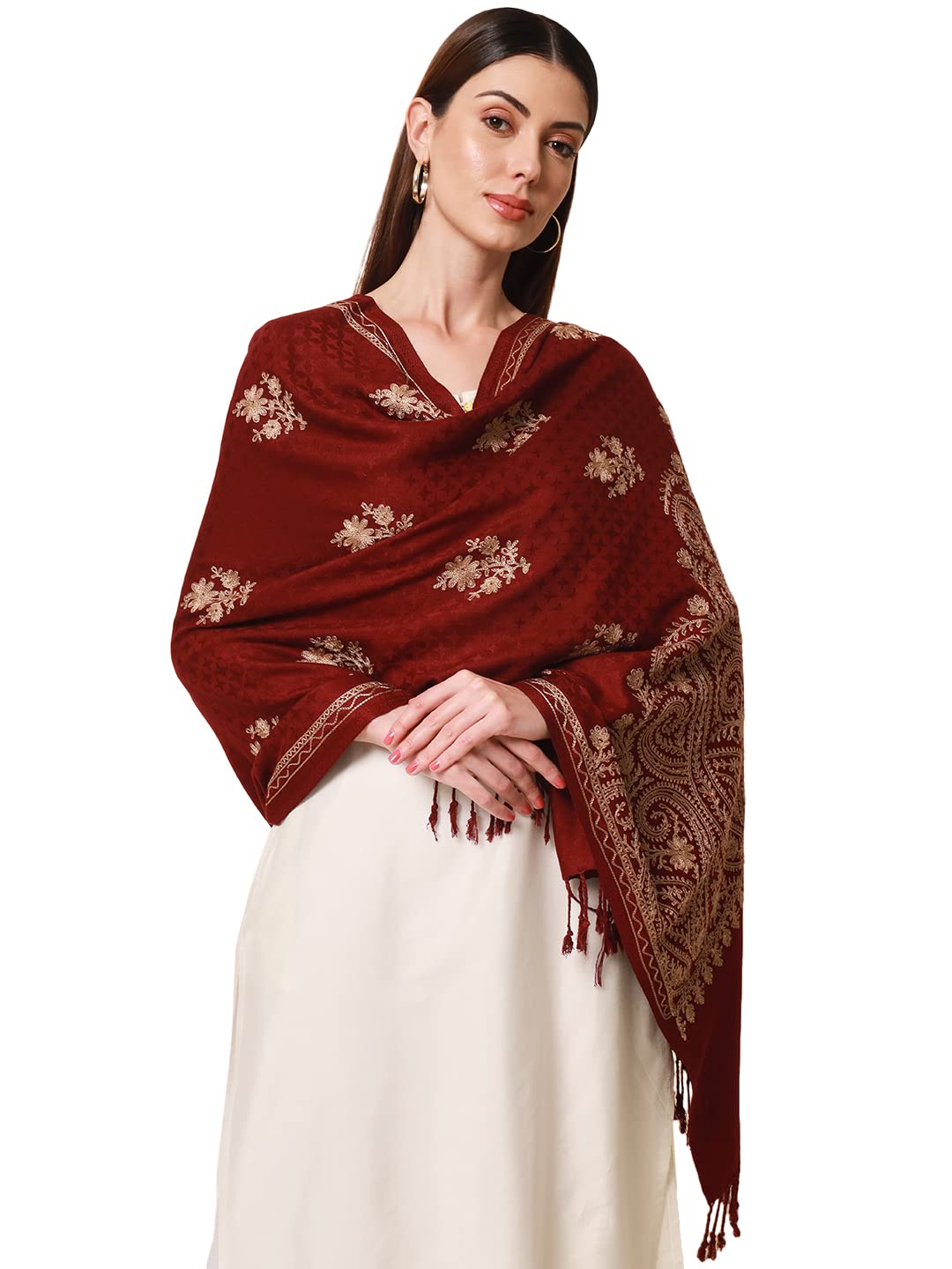 Pashmoda Shawl Red Shawls And Wraps Buy Online Printed Pashmina