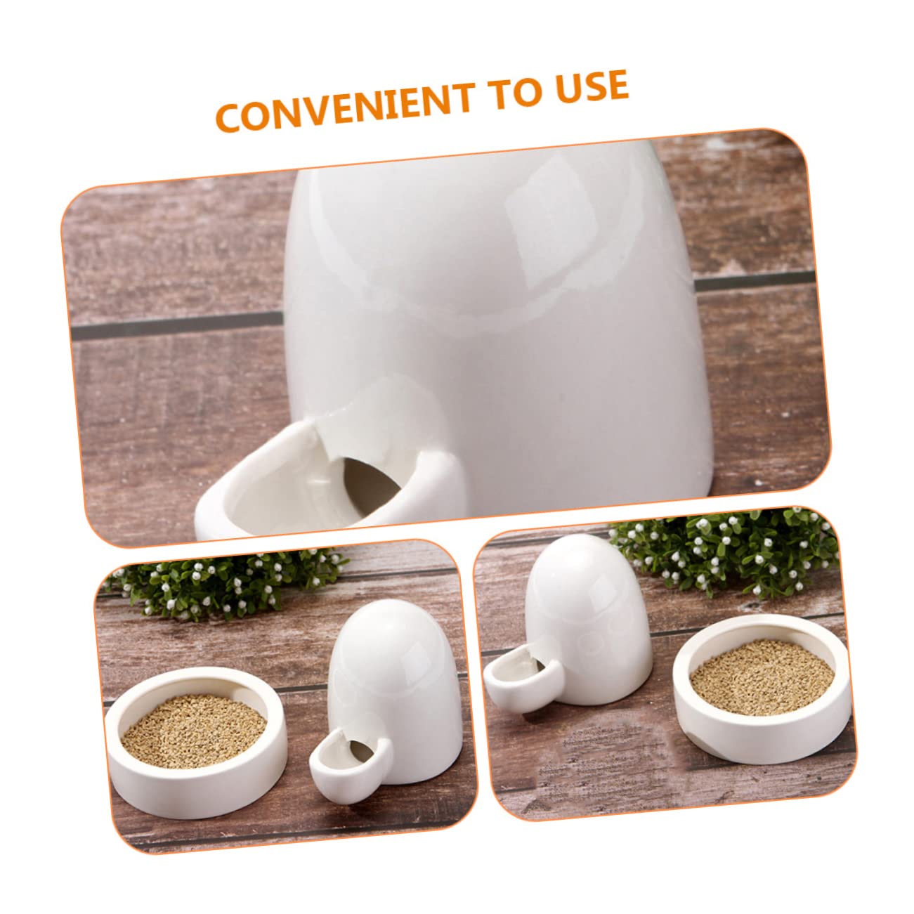 BESTOYARD 2 Sets Rutin Chicken Drinker Terrarium Bowls Birds Food Feeder Automatic Chicken Waterer Lizard Feeding Bowl Duck Feeder Dog Water Chick Feeders White Feed Water Food Rack Ceramics