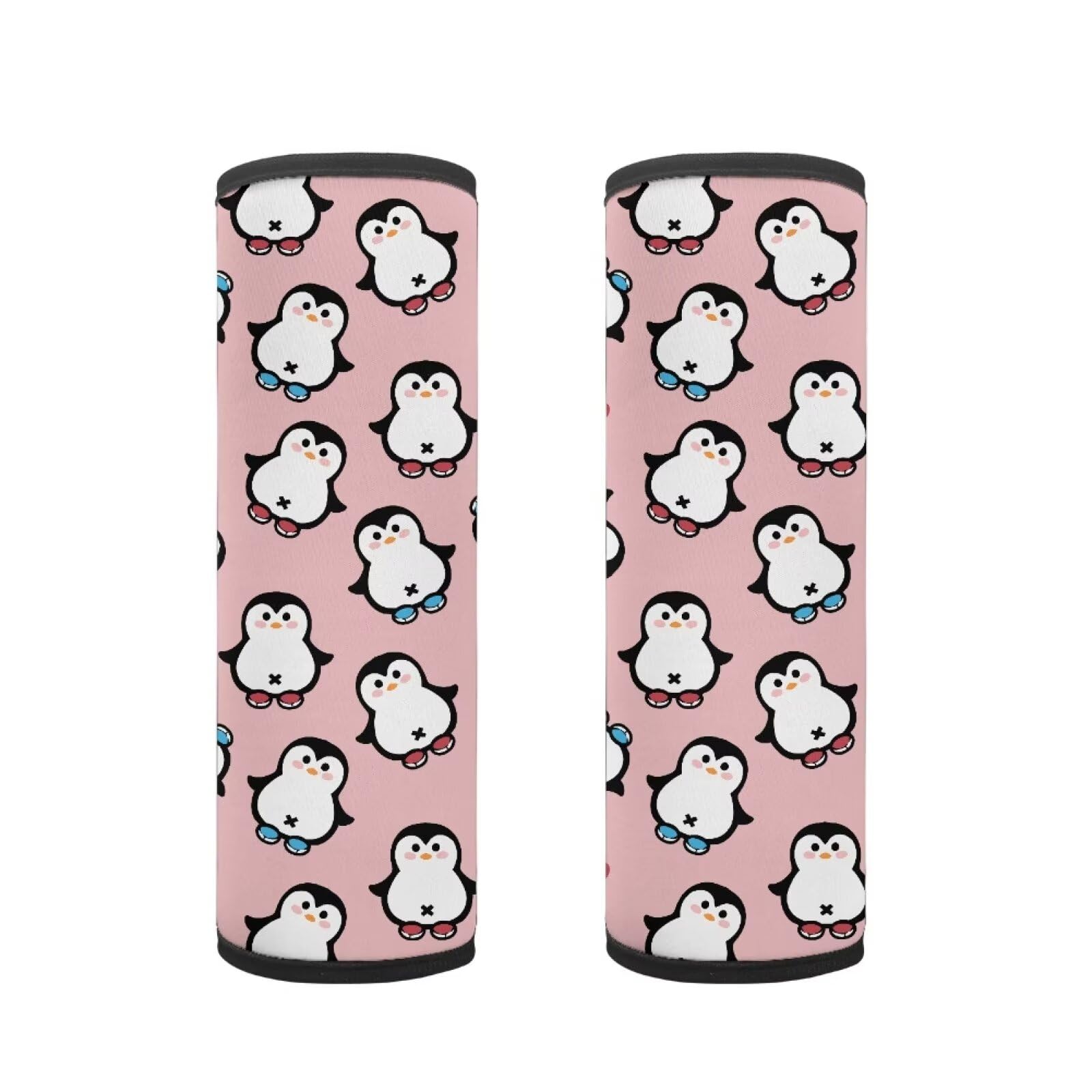 Biyejit Cute Penguins Car Seat Straps Shoulder Pads for Baby Kids, 2 Pack Boys Girls Super Soft Seat Belt Covers for All Car Seats/Pushchair/Stroller