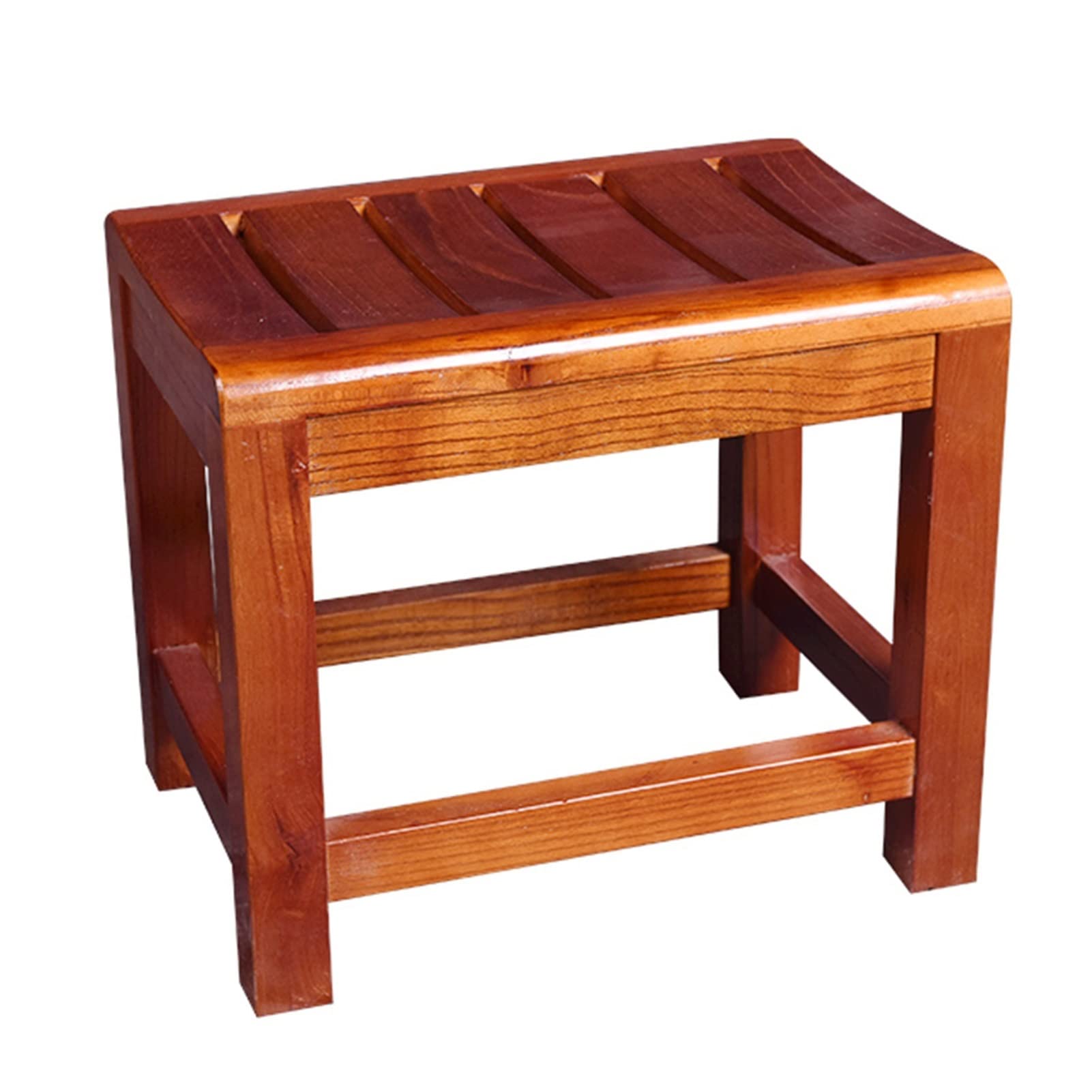 DENGJU Bathroom Stool, Non-Slip Bath Bench Shower Bench, Spa Bath Shower Stool Storage Shelf, Wooden Seat Stool for Bathroom, Wooden Spa Bath Organizer Seat ( Size : 42x30x36cm )