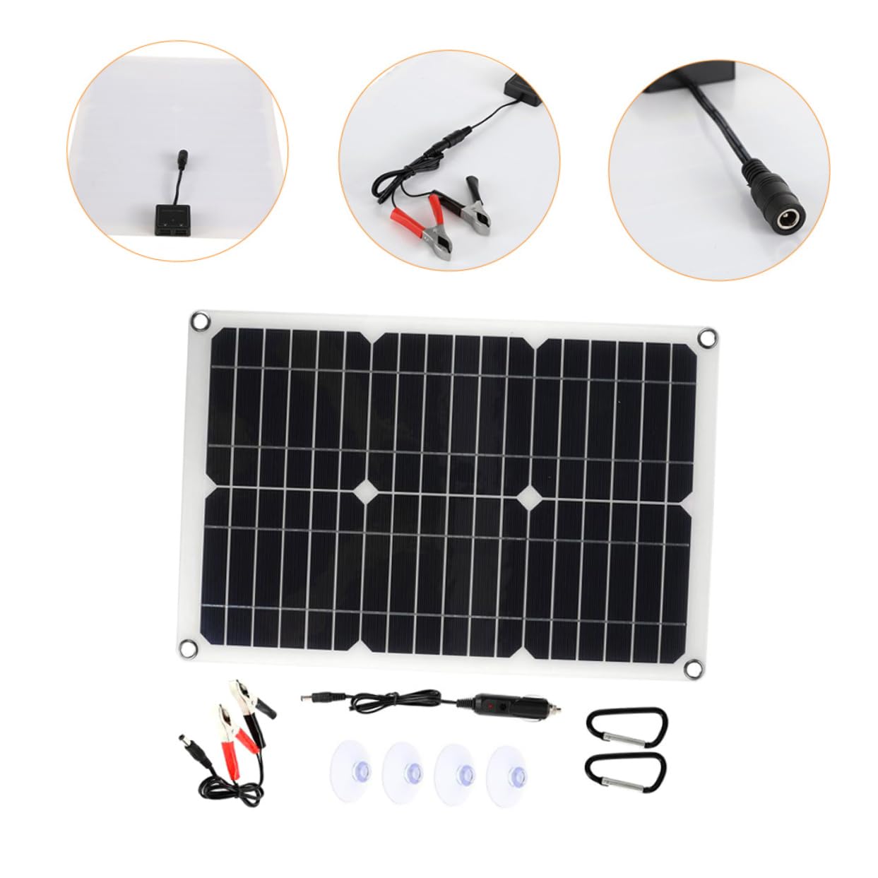 1juego Panel Solar Portátil De Dc Con Doble Usb Cargador Solar Para Automóviles y Campers Alta Eficiencia y Flexibilidad