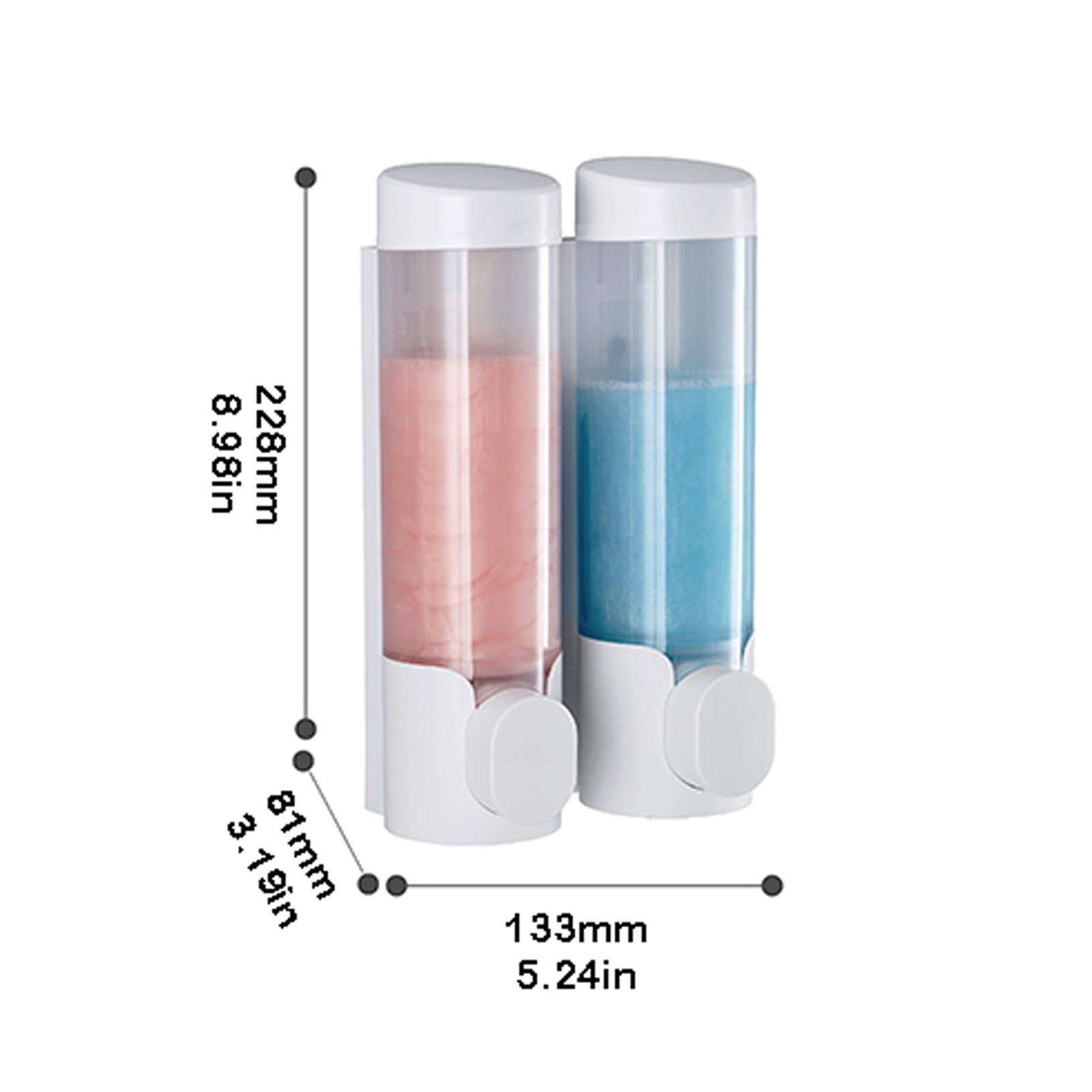 Dispenser Sapone Dispensistatore del disinserimento della mano, distributore di sapone della lavandino della cucina, doppia testa, nessuna perforazione e nessun danno al muro Dosasapone