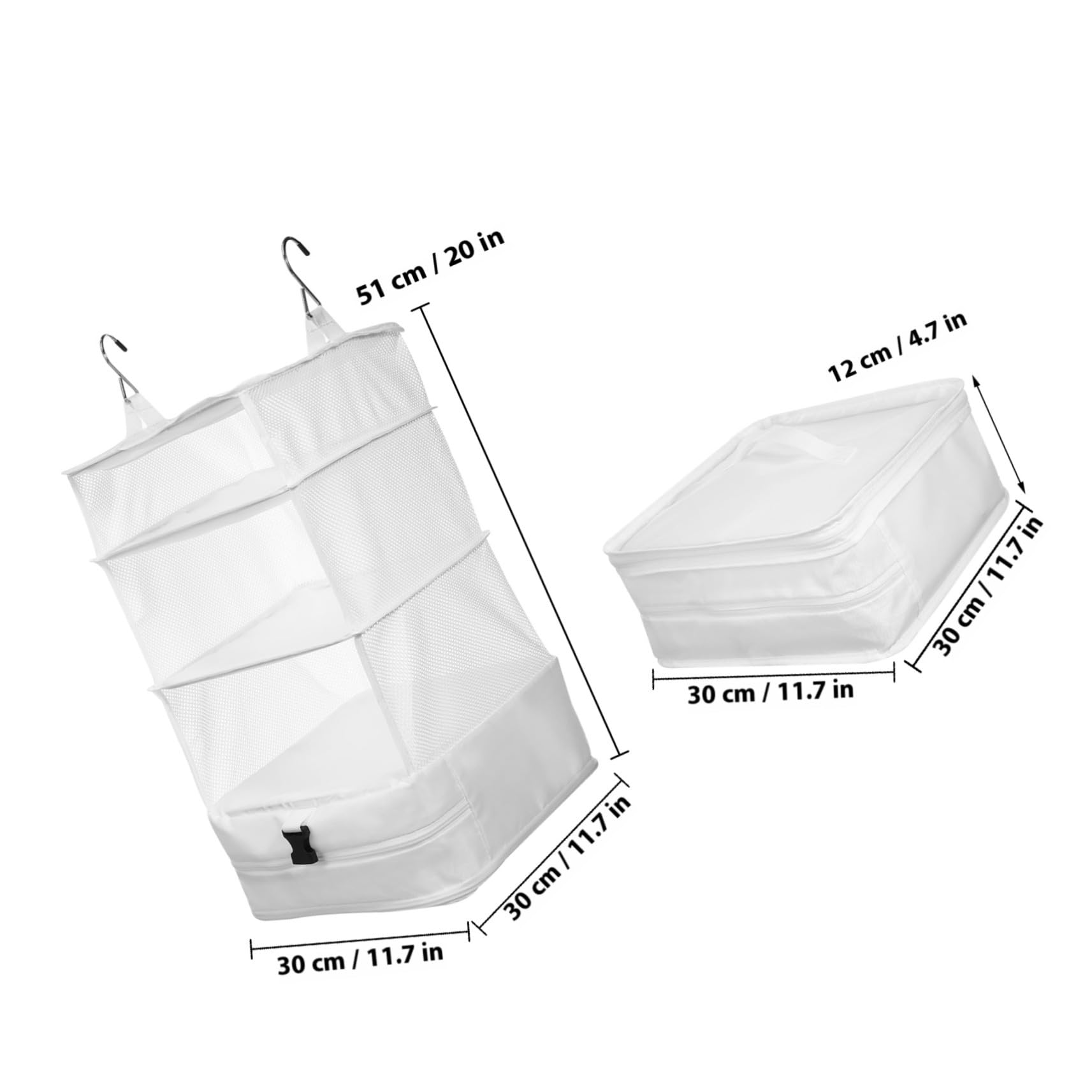 KOMBIUDA Organizer da Viaggio Sospeso Strati Sacchetto Bianco Piccolo per Riporre Vestiti e Accessori Portaoggetti Appendibile per Bagno e Valigia per Viaggio e Ottimizzato