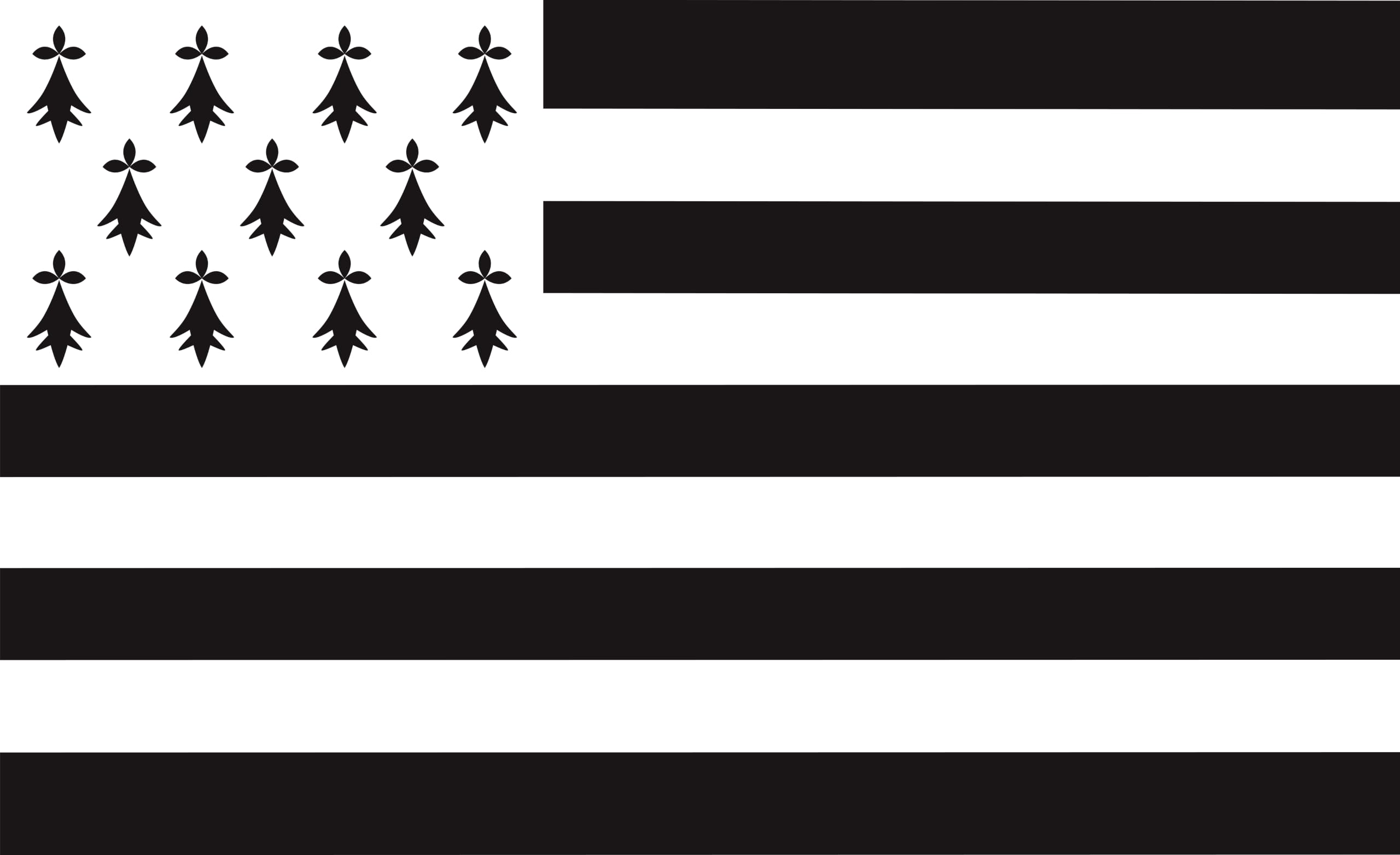 Drapeau Bretagne - Drapeau Régional de la Bretagne, France Ultra Drapeau de Navire / 150x90cm