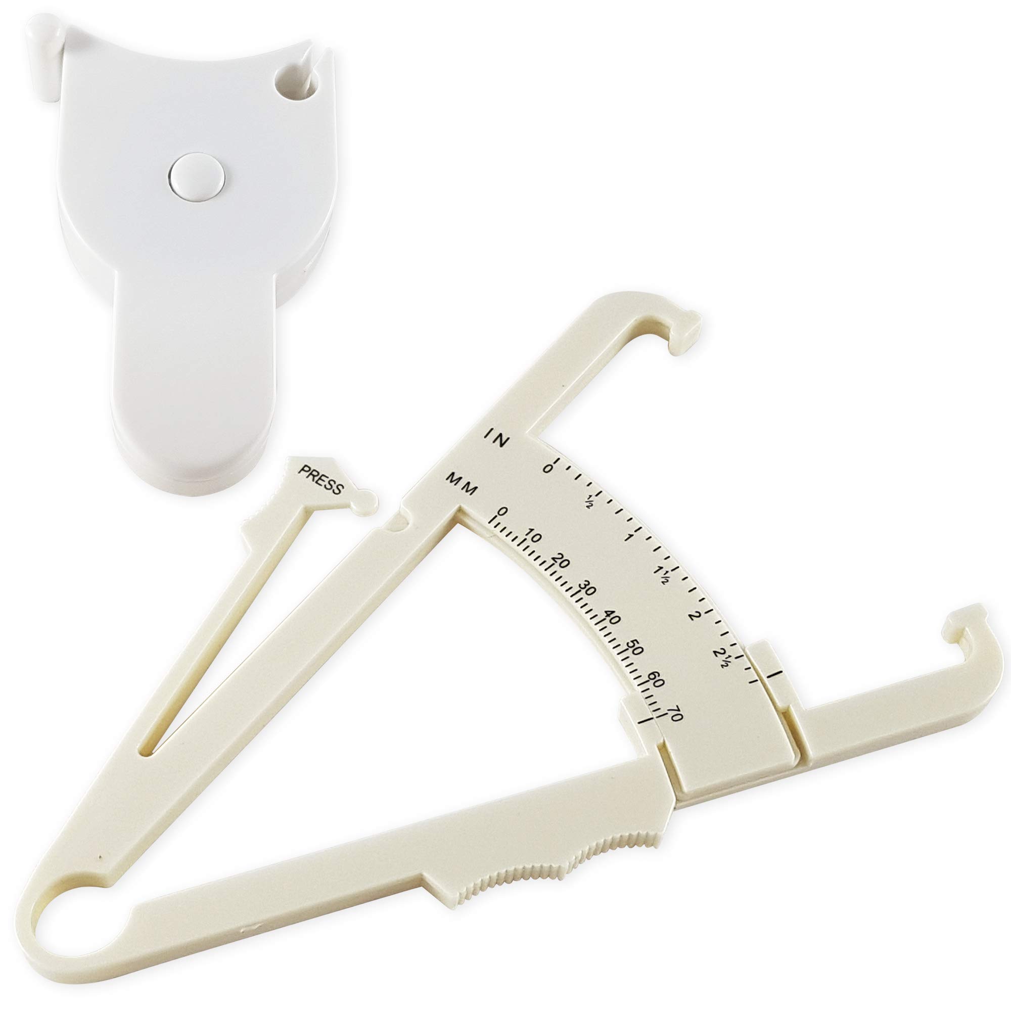 Body Fat Caliper Kit✮Lifetime Guaranteed✮ Accurate Readings Skin Fold Clamp with User Manual, Interpretation Table, Workout Guide, Measuring Tape - Weight Management & Measurement Tool