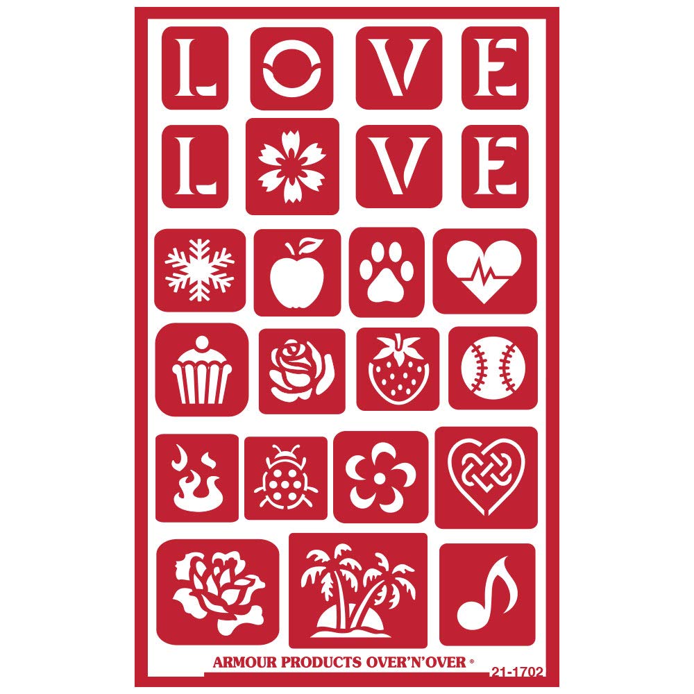 Armour EtchOver N Over Stencil Over N Glass Etching Stencil, Brown