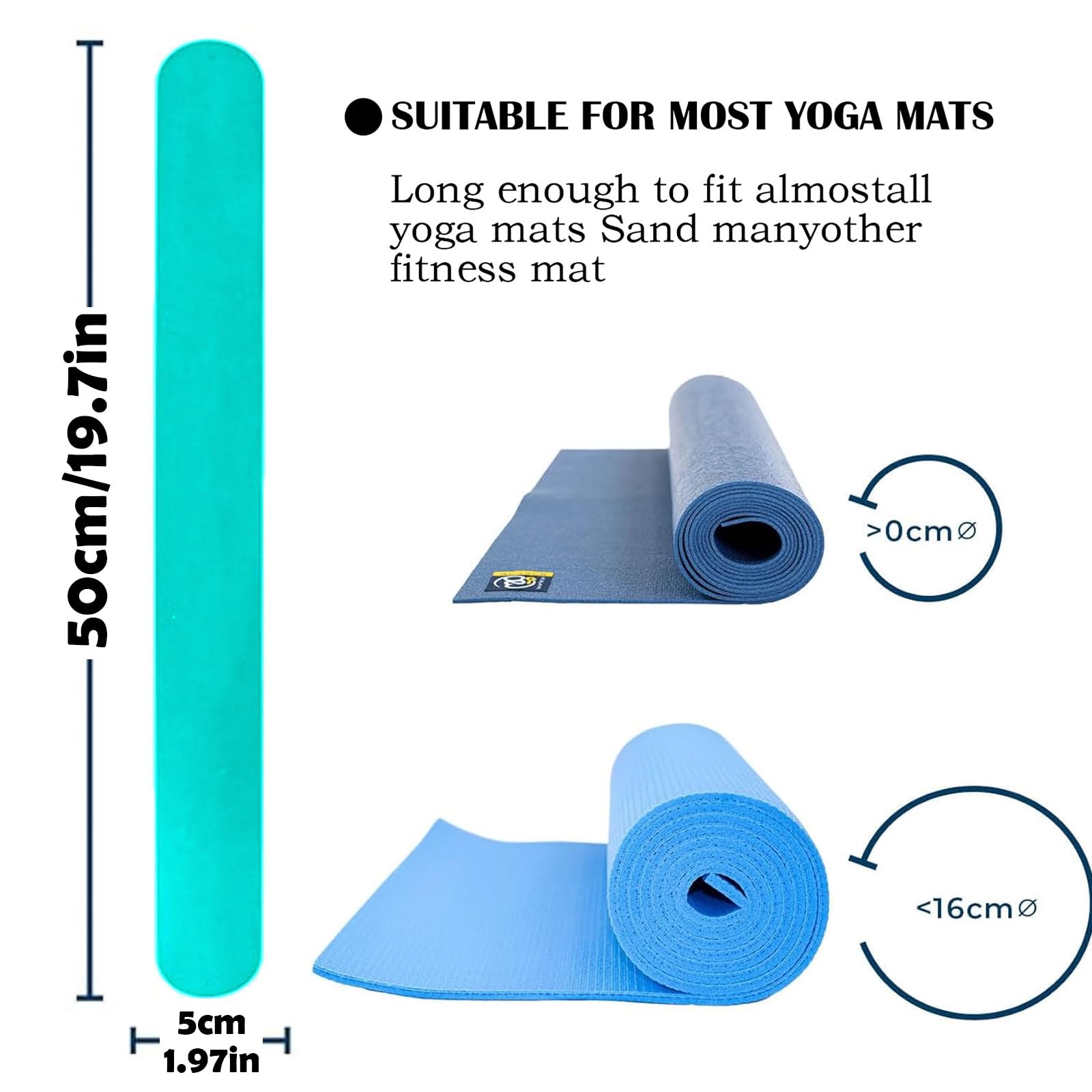 Risipu Yogamatten-Gurt-Schlagband, ein Druckknopf hält die Trainingsmatte fest gerollt und sicher, geeignet für die Aufbewahrung von Workout-Pilatesmatten