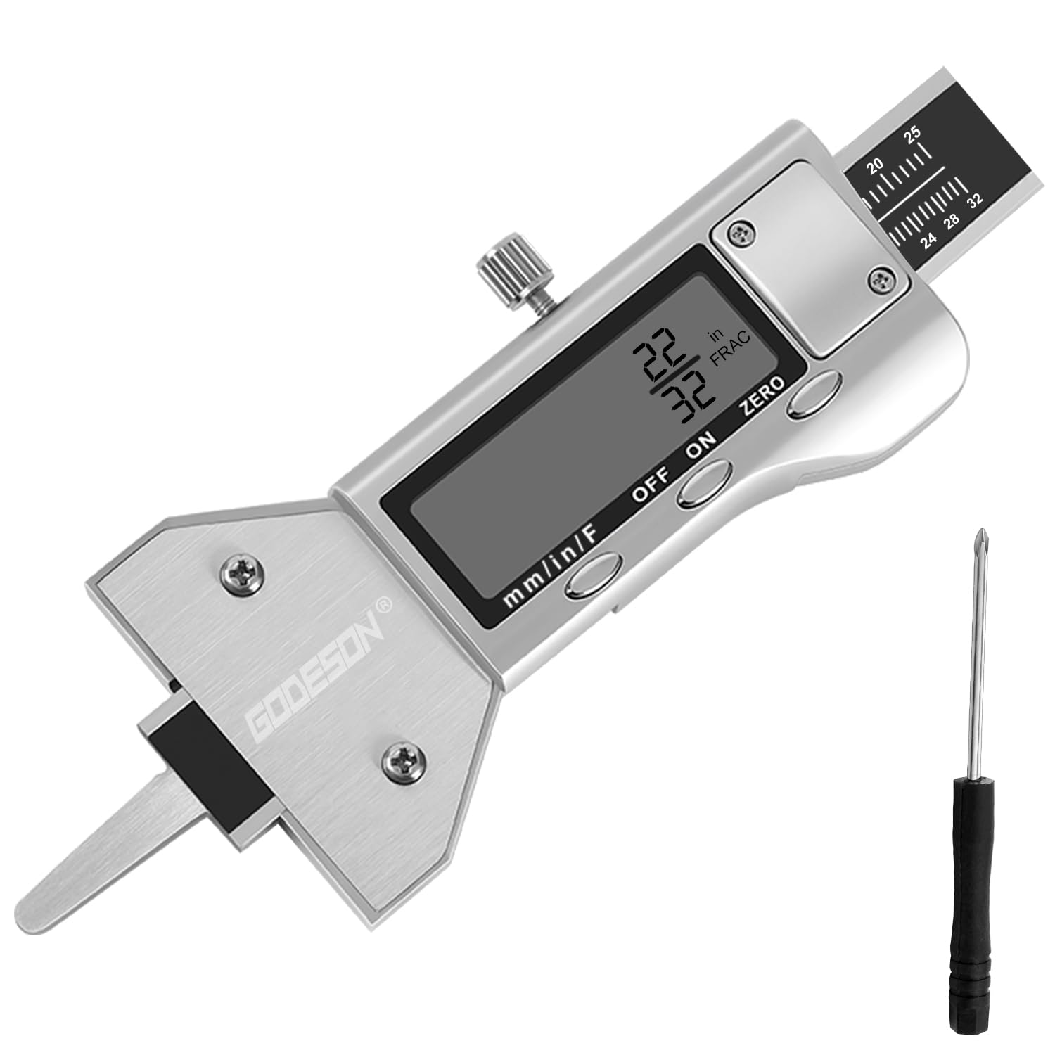GODESON Metal Digital Tire Tread Depth Gauge, LCD
