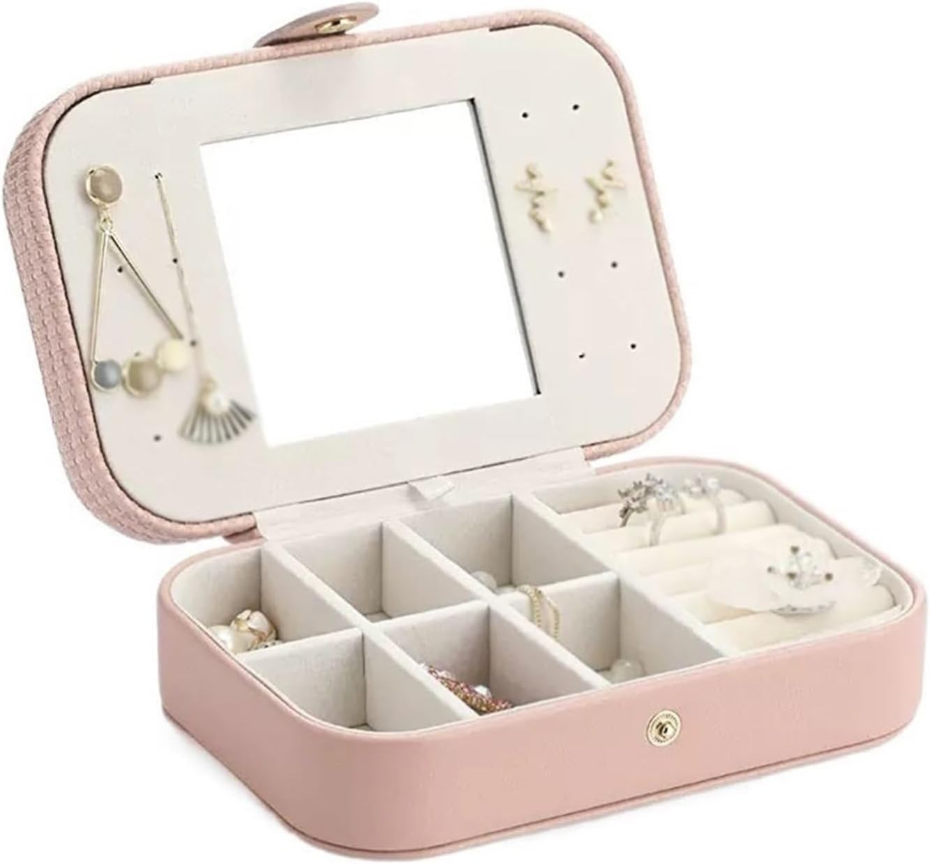 Jewelry Box, Jewerly Box Jewelry Box Necklace Earrings Earrings Ring Hand Jewelry Lattice Storage Box Portable Jewelry Box for Women(B) (B Small)