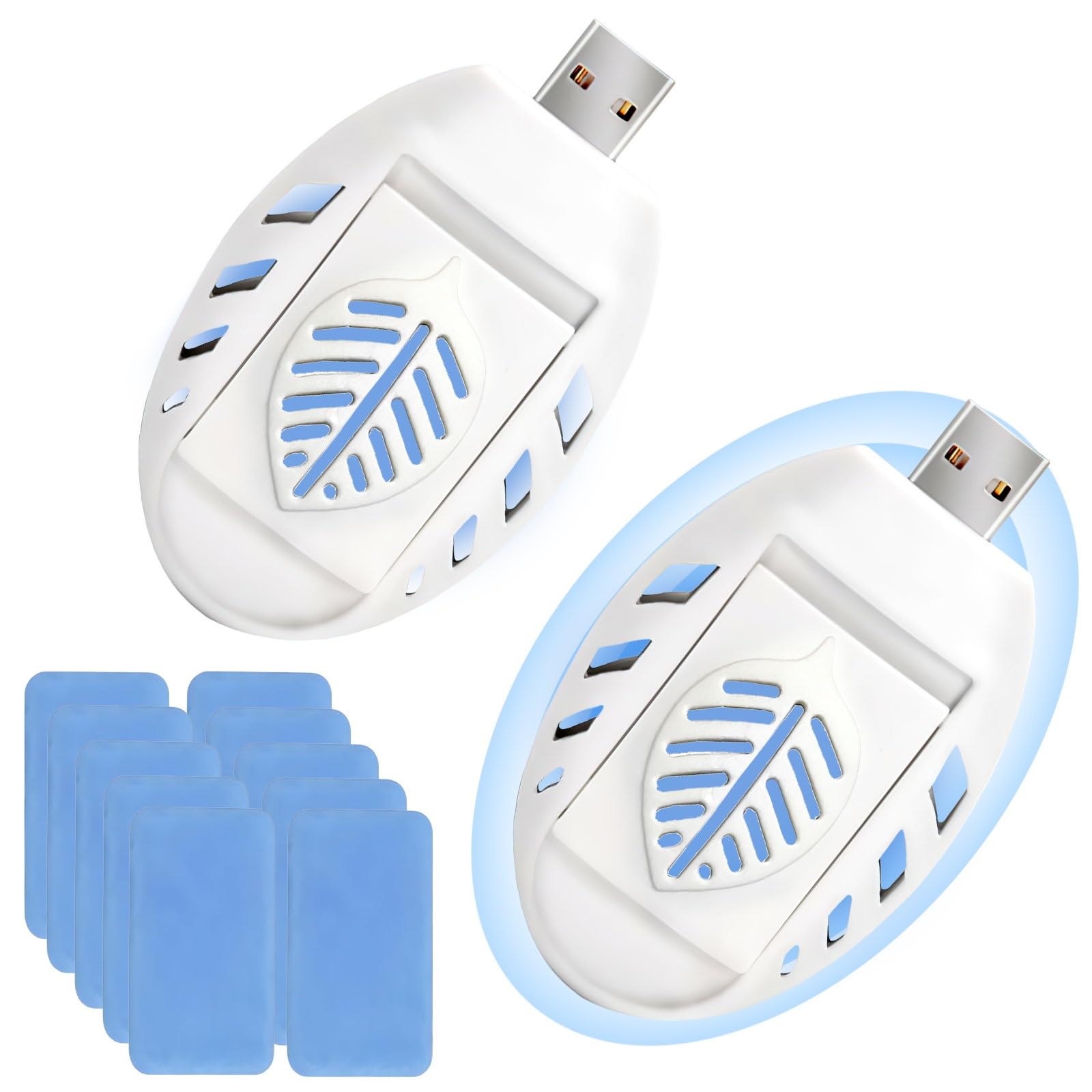 2pcs USB Mosquito Repellent Plug in, Portable Mosquito Killer with 90 Repellent Tablets, Indoor Plug-in Mosquito Repellent, for Living Room Bedroom Home (2 + 90 Tablets)