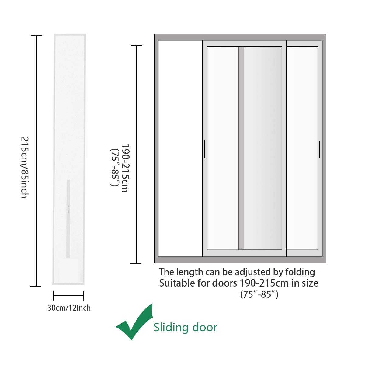YKB Portable Ac Door Kit Air Conditioner Door Seal for Sliding Door