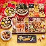 （12月30日着） 板前魂の朱雀 板前魂 おせち 特大8.5寸重箱 和洋中 中華風 三段重 福良鮑（あわび） 豚角煮 たこちまき 焼売 餃子付 5人前 49品目