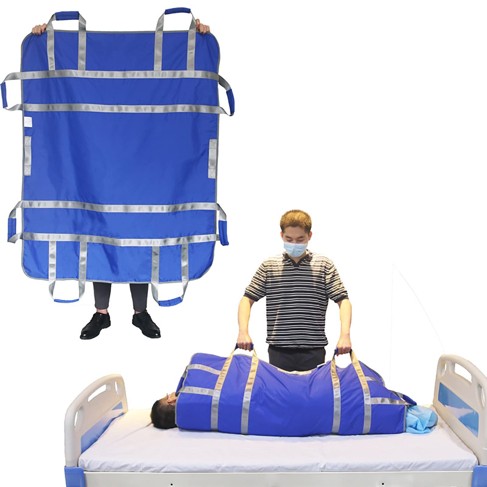 Tabla de Transferencia Cinturones, Dispositivos de Asistencia de Cama Deslizante multifunción, Almohadilla de Cama de posicionamiento, Camilla Suave Impermeable, para Pacientes de enfermería