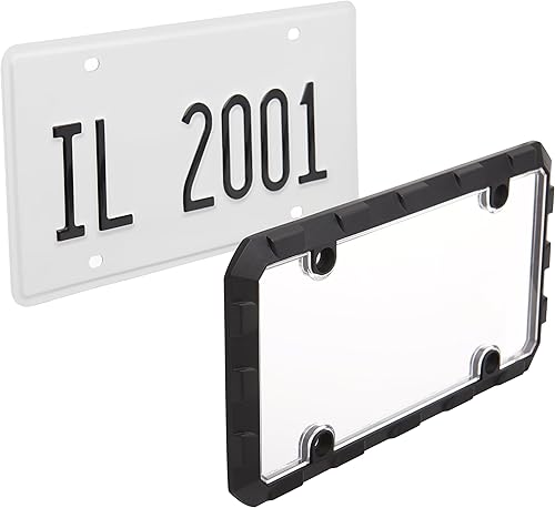 Miniatura 4 de Custom Combos 92901 - Combo de marco de matrícula y escudo de metal resistente negro (camión Tuff)