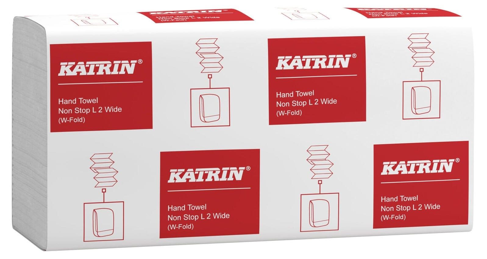 Katrin, 3000 asciugamani pieghevoli/carta asciugamani Classic Non-Stop L2, dimensioni foglio: 24 x 32 cm, interpiega/interfold, unità di imballaggio: 25 x 120 = 3000 panni in pratico telefono
