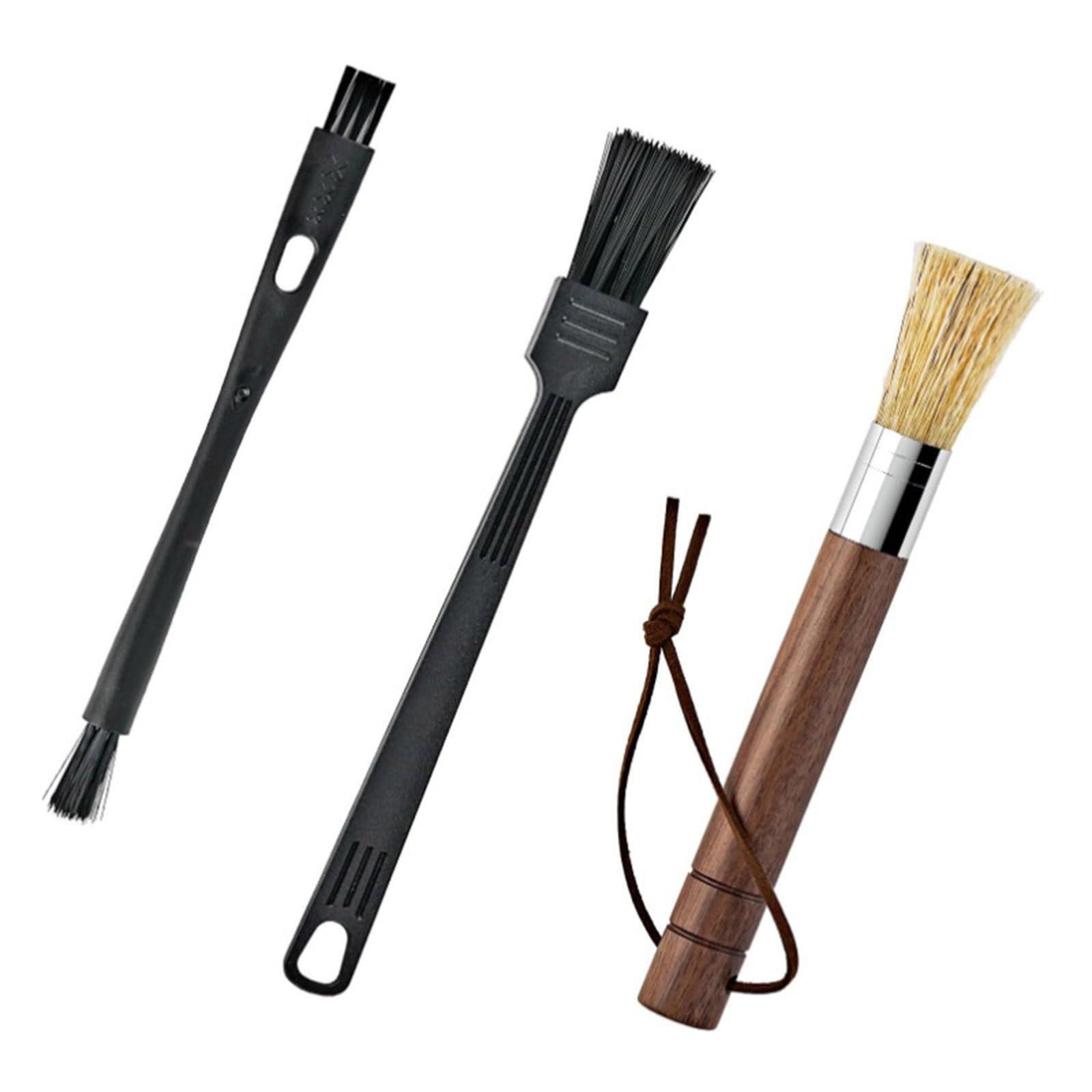 Wooden Handle Cleaning Tool Set for Coffee Grinders Espresso Machine Natural Bristles Cleaner Brush Baristas Accessories Coffee Grinder Cleaning Brush