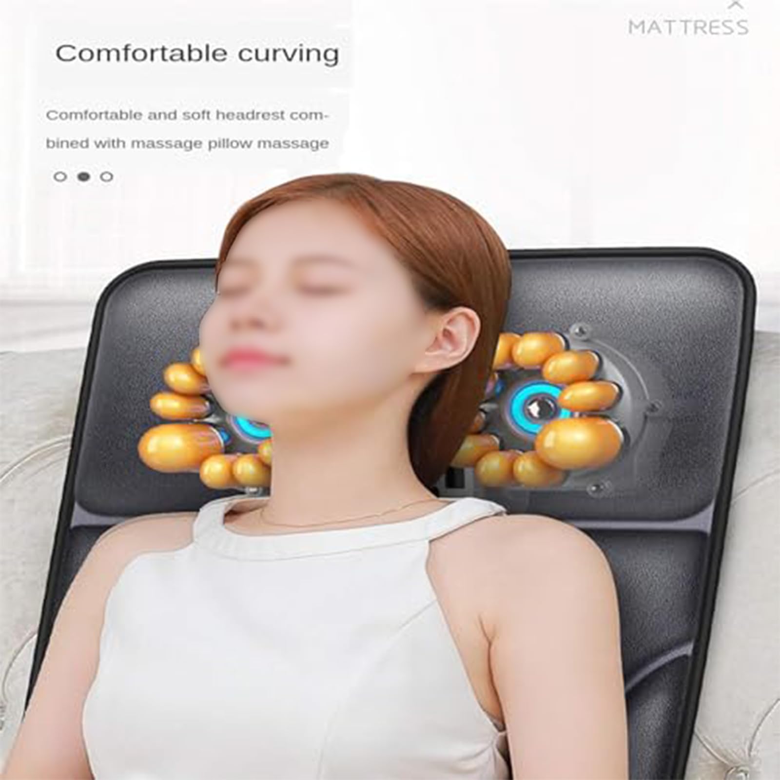 Colchoneta De Masaje con Vibración y Calor para Todo El Cuerpo | Para el dolor de espalda y la tensión muscular; apagado automático y diseño plegable para mayor relajación y confort.