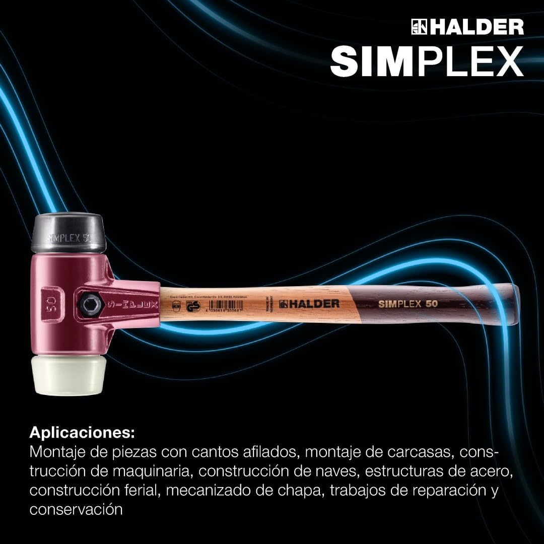 HALDER 3028.040 - Maza de goma + nylon Simplex Ø 40 mm