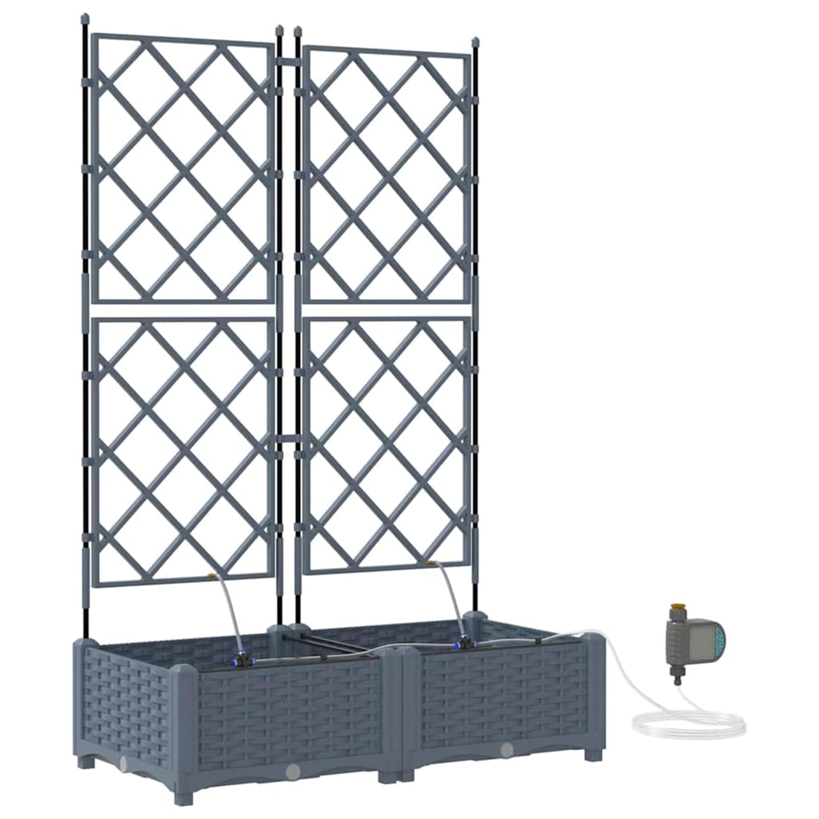 Geecher Vaso da Giardino con Sistema di irrigazione, 2 Pezzi, 80 x 40 x 126 cm, in Acciaio, fioriera per Esterno, per Principianti e Appassionati di Giardinaggio