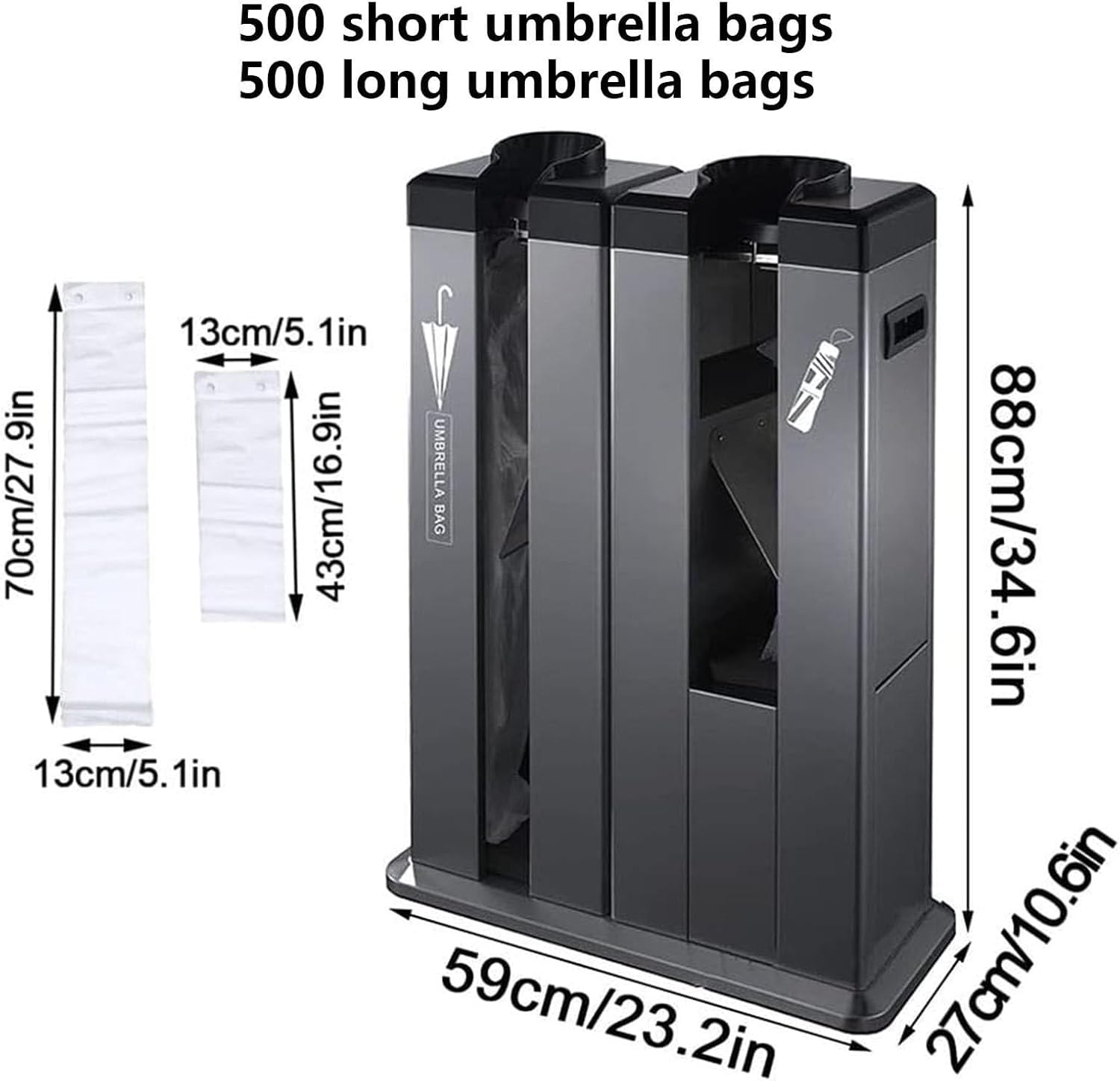 Machine Automatique d'emballage de parapluies humides à Double Fente, incluant 500 Sacs Longs et 500 Sacs Courts, Support pour Usage Professionnel