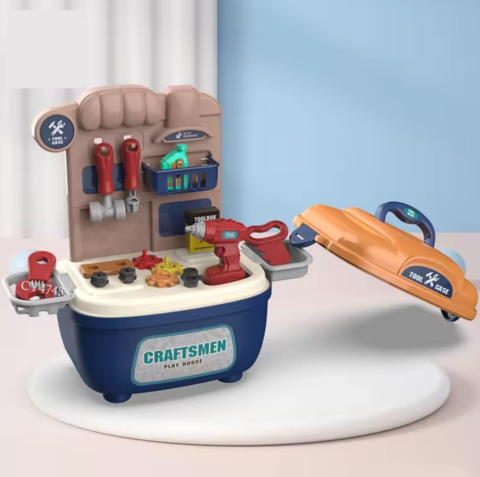 Kids Pretend Play Construction Tools Set,Baby Tools Play Toys-Boys Girls Role Play Toys - Pretend Play Toys,22 Piece Tools Box Handyman DIY Toys Set for Indoor and Outdoor use(Craftmen)