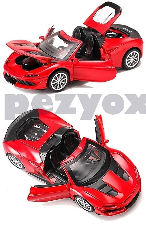 Image of 1 /32 FERARI J-50 Alloy Metal Pull Back Die-cast Car Scale Model with Sound Light Toy for Kids Metal Model Toy Car with Sound and Light (Red)