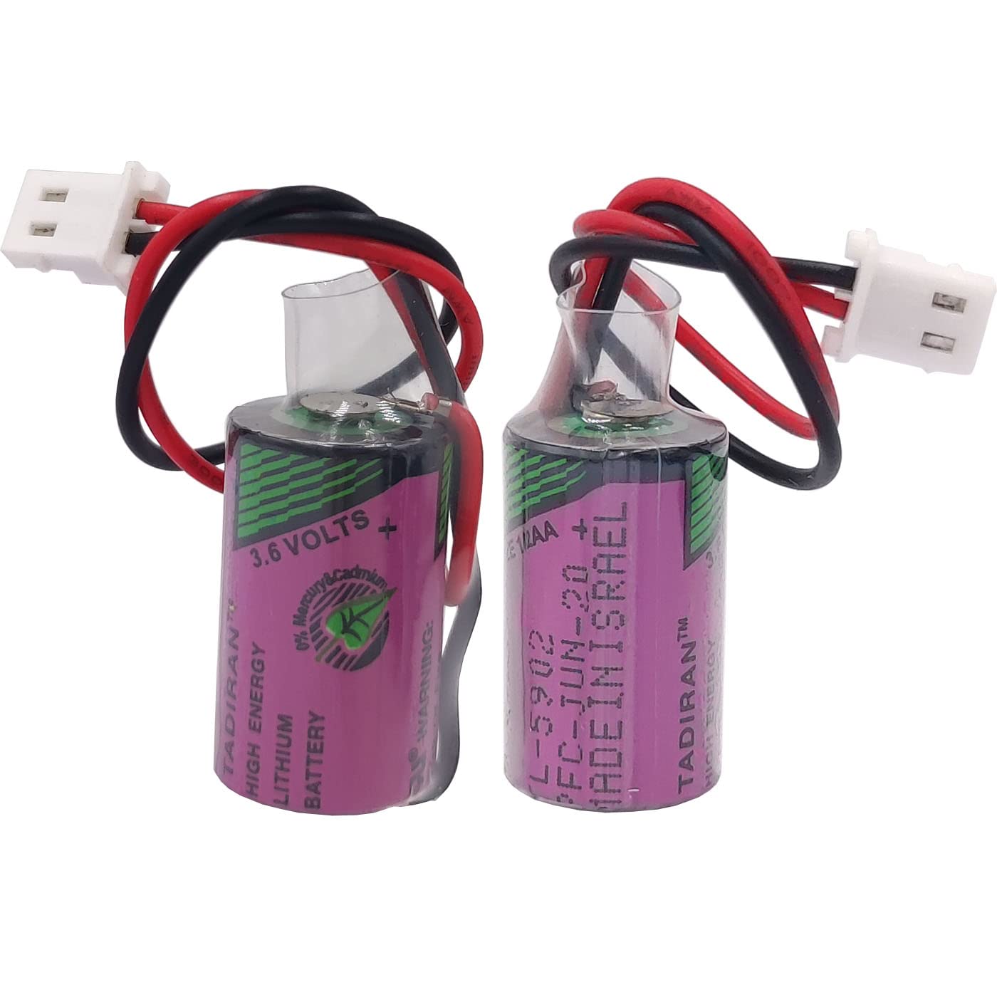 zoyfayl 2 Pack 3.6V TL-5902 Battery with Plug Replacement for Tadiran TL-5902 3.6V 1/2AA SL-350 Use for Probe Electronic Label Programmer PLC
