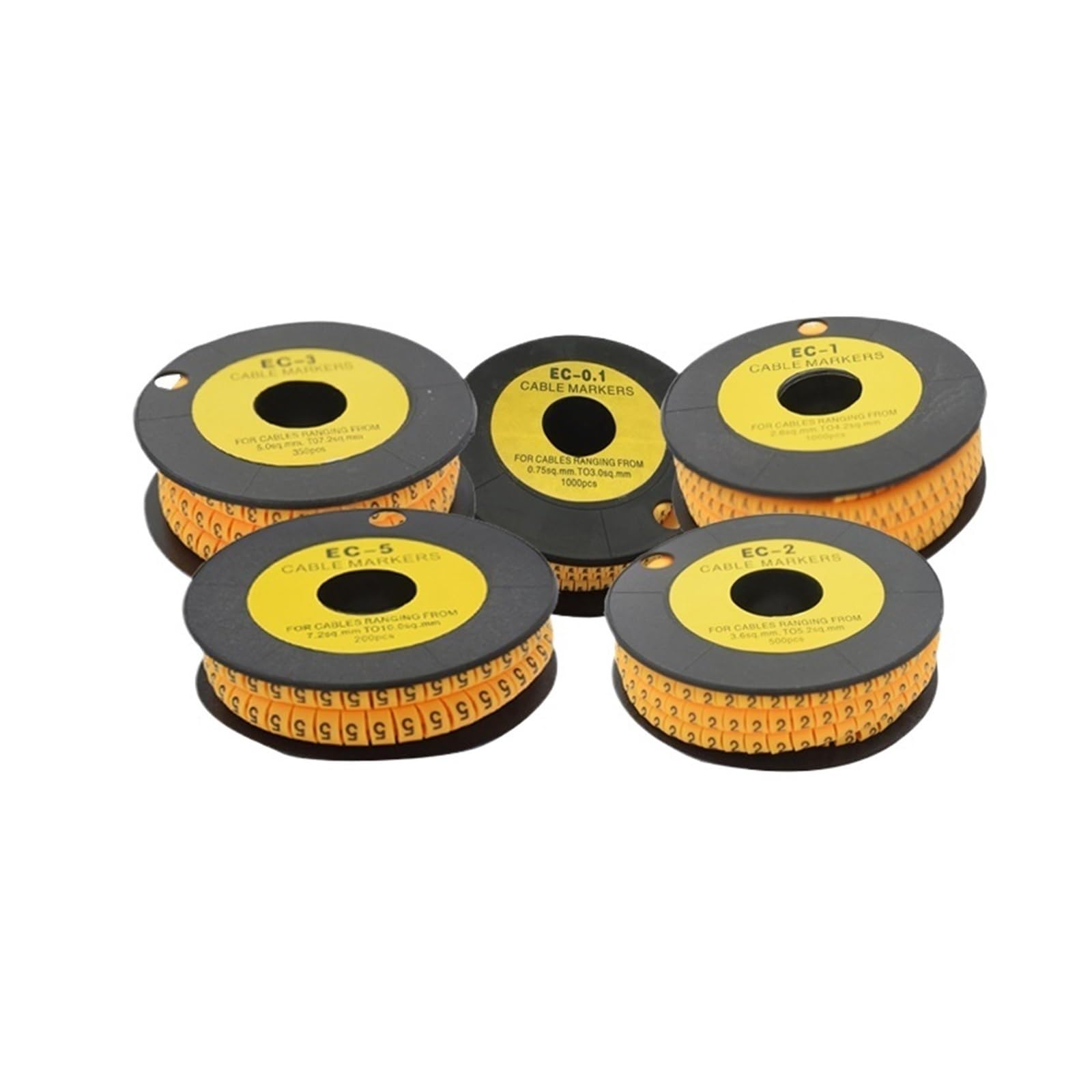 Cable Markers,Wire Marker,Number Tube Square Colorful Mark 0 to 9(Number 1,EC 1 2.5mm)