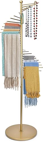 Perchero de metal para bufandas, soporte independiente para bufandas en espiral, organizador comercial para hijab, cinturón y pantalones, colgador