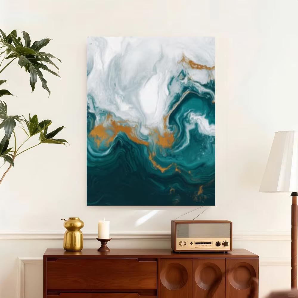 IHHGNB 1pc African Woman Golden Canvas Wall Art Abstract Decorative Painting With Black & Golden Accents Canvas Artwork Decor(80x120cm(31x47in)/No frame)
