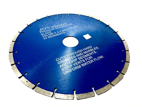 Image of Jon Bhandari Tools 14 inch Premium Segmented Diamond Cutting Blade for Marble, Granite, Tiles & Stones | 350mm Stone Cutter Blade for Angle Grinder | Heavy-Duty Blade for Wet & Dry Cutting (1pc)