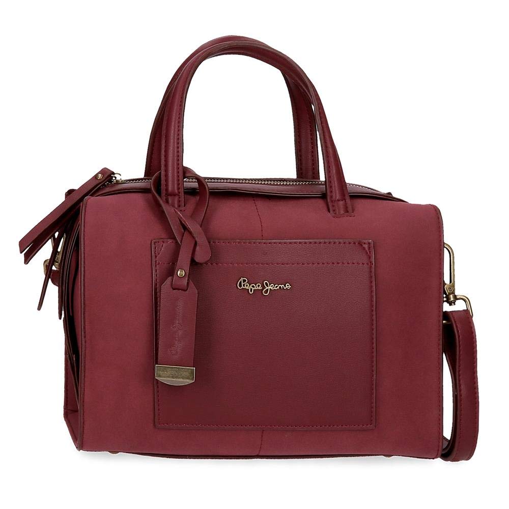 Pepe Jeans Lorain Bolso Bowling Rojo 28x21x14 cms Piel Sintética