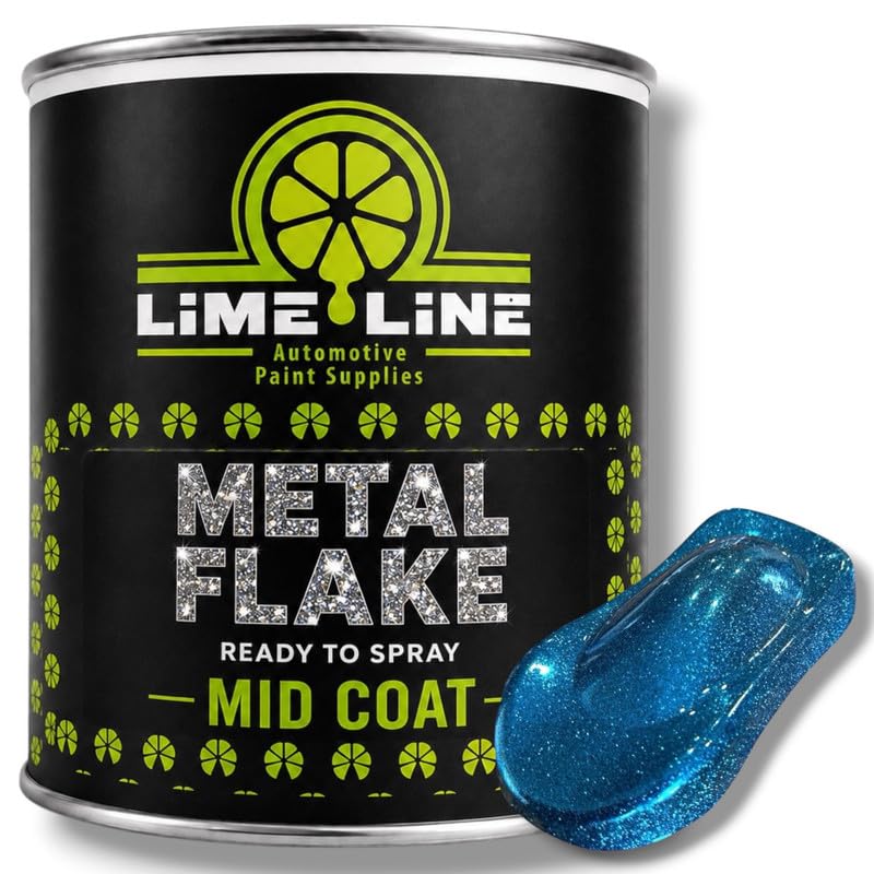 LiME LiNE Automotive Metal Flake Midcoat - No Reducer Needed (Sky Blue, 1 Gallon)